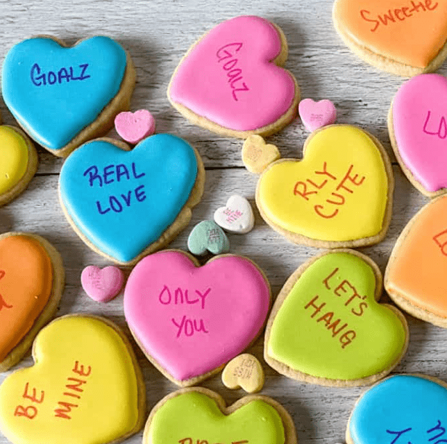Cookie Decorating Kits Conversation Heart valentine idea team corporate gift virtual meeting party shipping internationally under $50