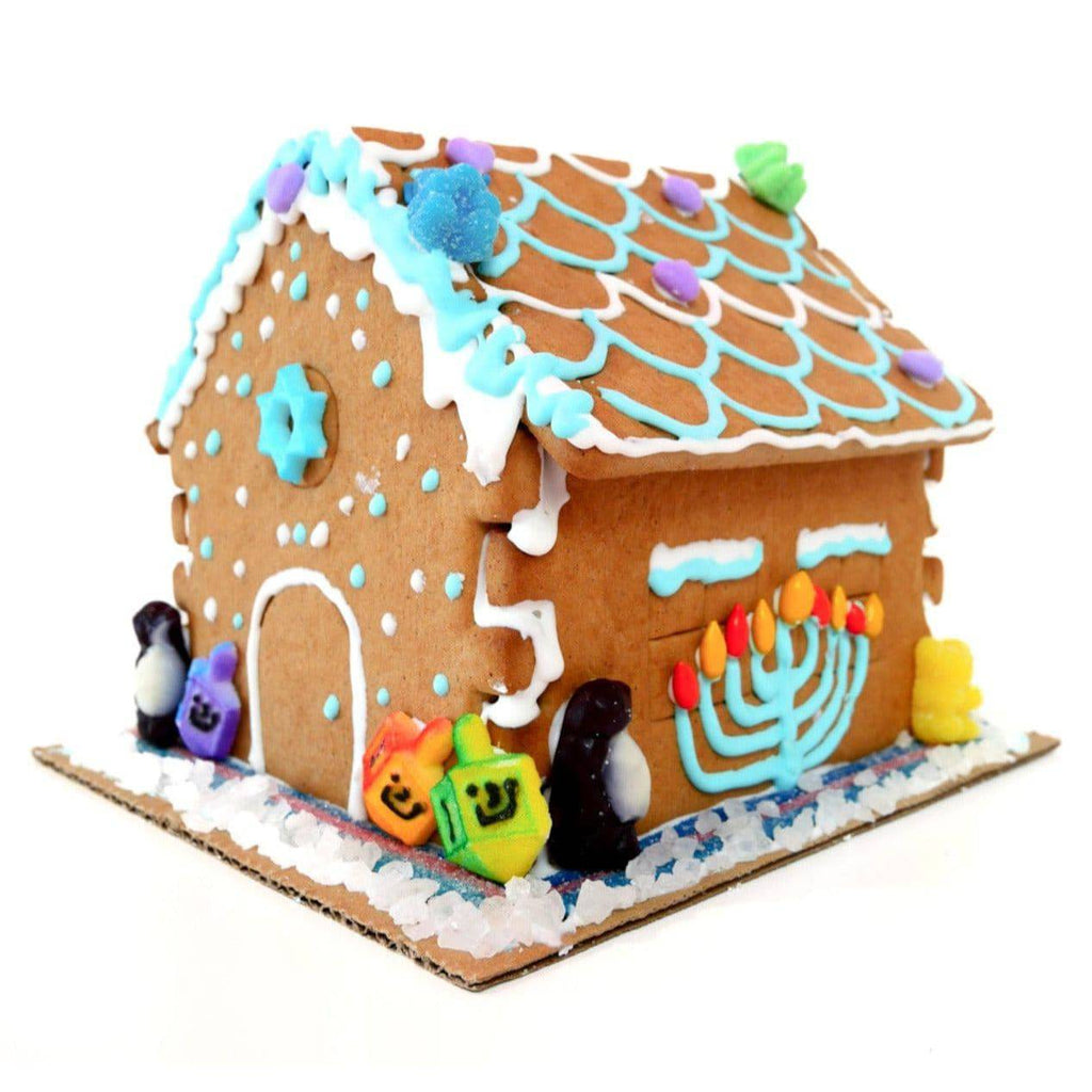 Deluxe Holiday Hanukkah Gingerbread House Decorating Kit corporate virtual team meeting party idea fun 2025 gift custom logo theme colors shipping internationally Voted Best NY Post