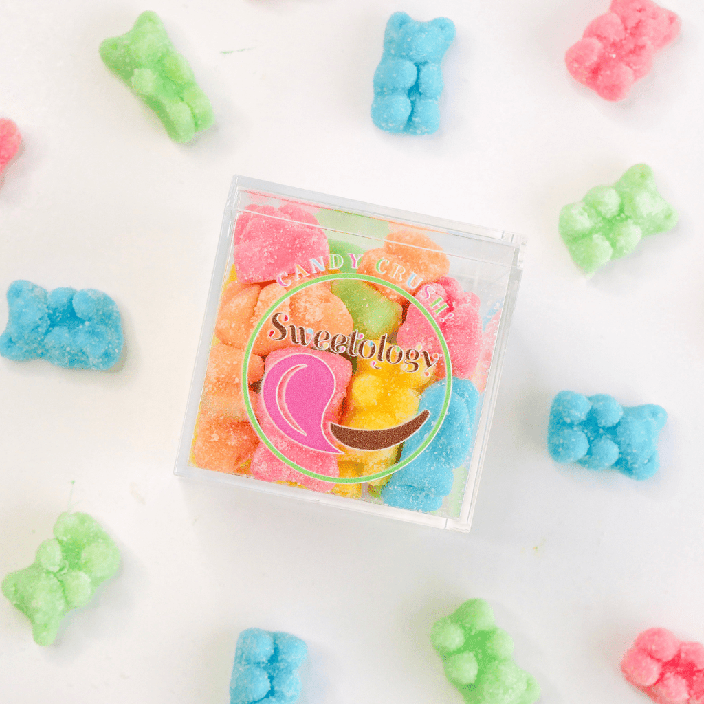 Sour Gummy Bears in a Sweetology candy cube