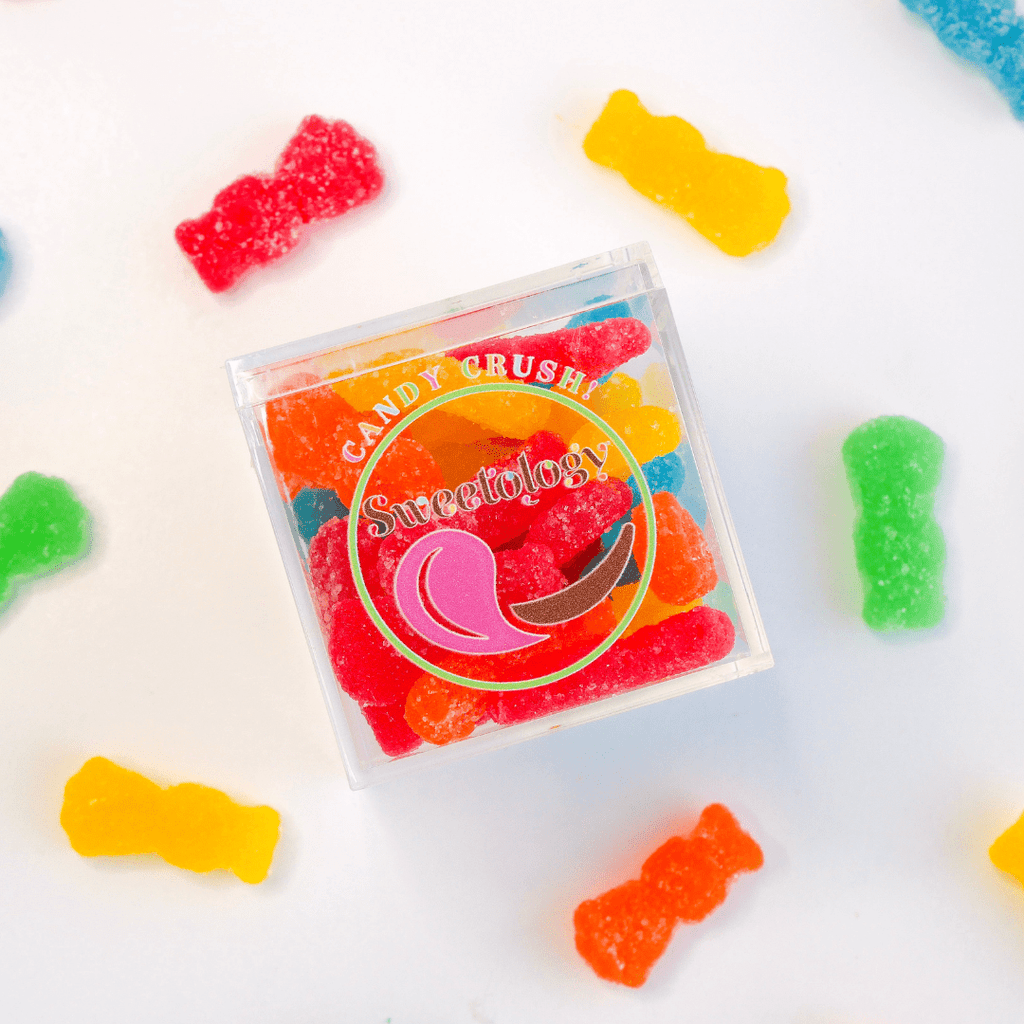 sour gummies in a Sweetology candy cube