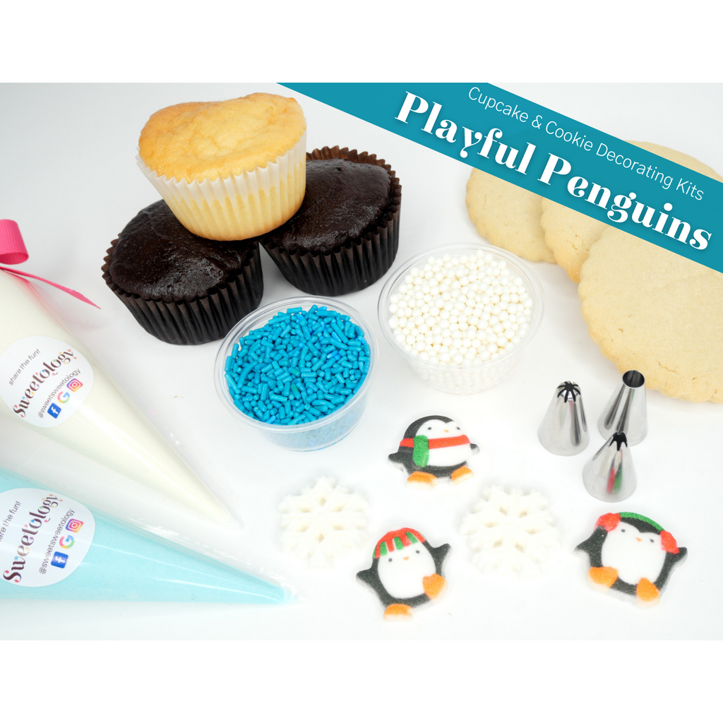 Playful penguins cupcake and cookie decorating kit