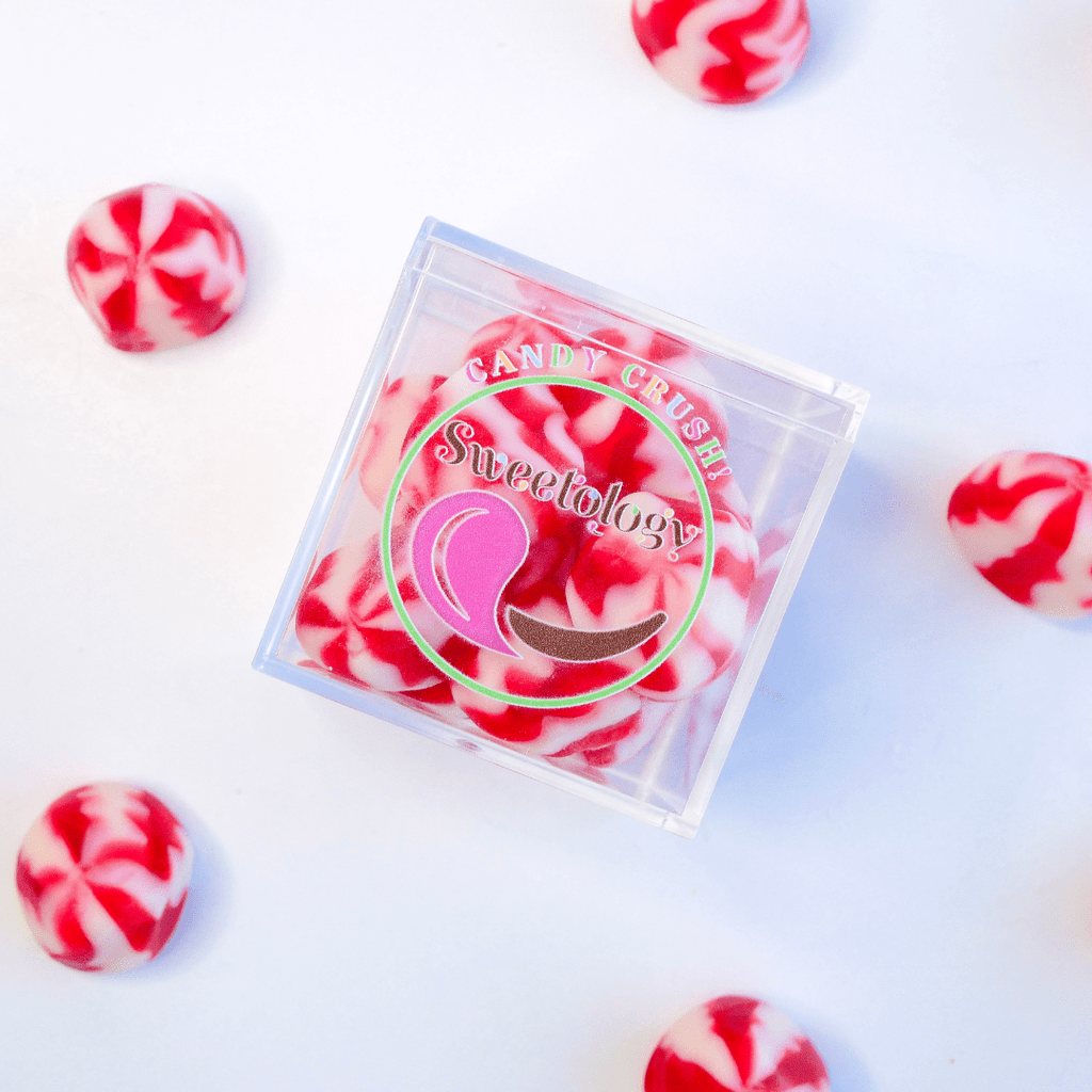 strawberry swirls in a Sweetology candy cube
