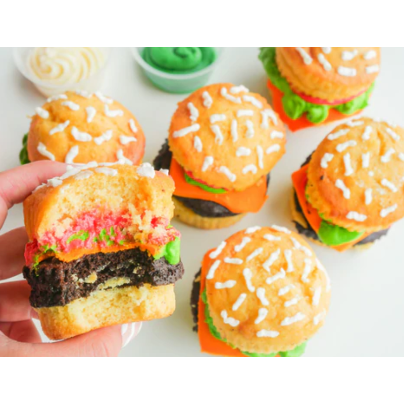 Turn your Cupcake into a Cheeseburger with Sweetology’s do it yourself decorating kit with step by step instructions