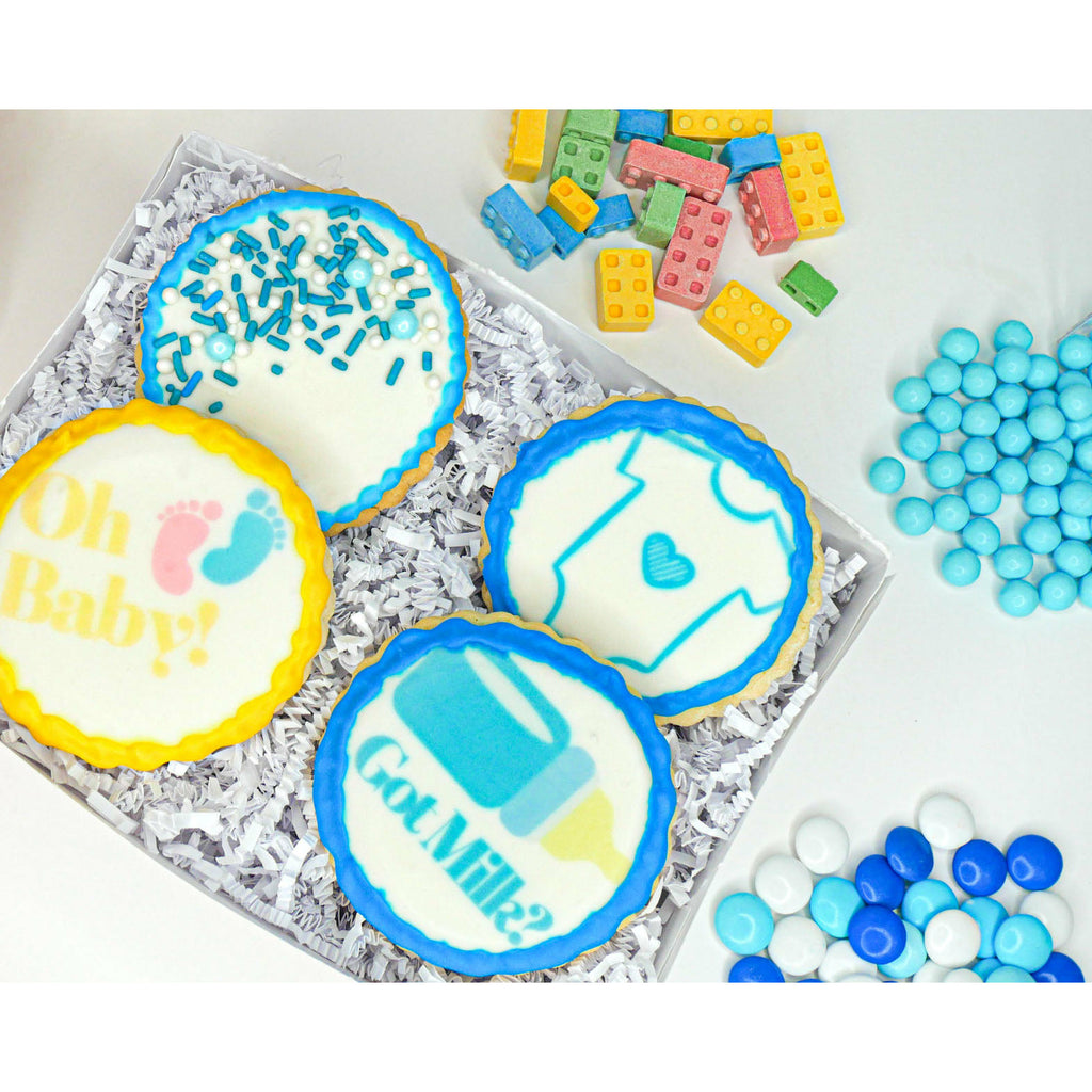 baby shower decorated cookie box 