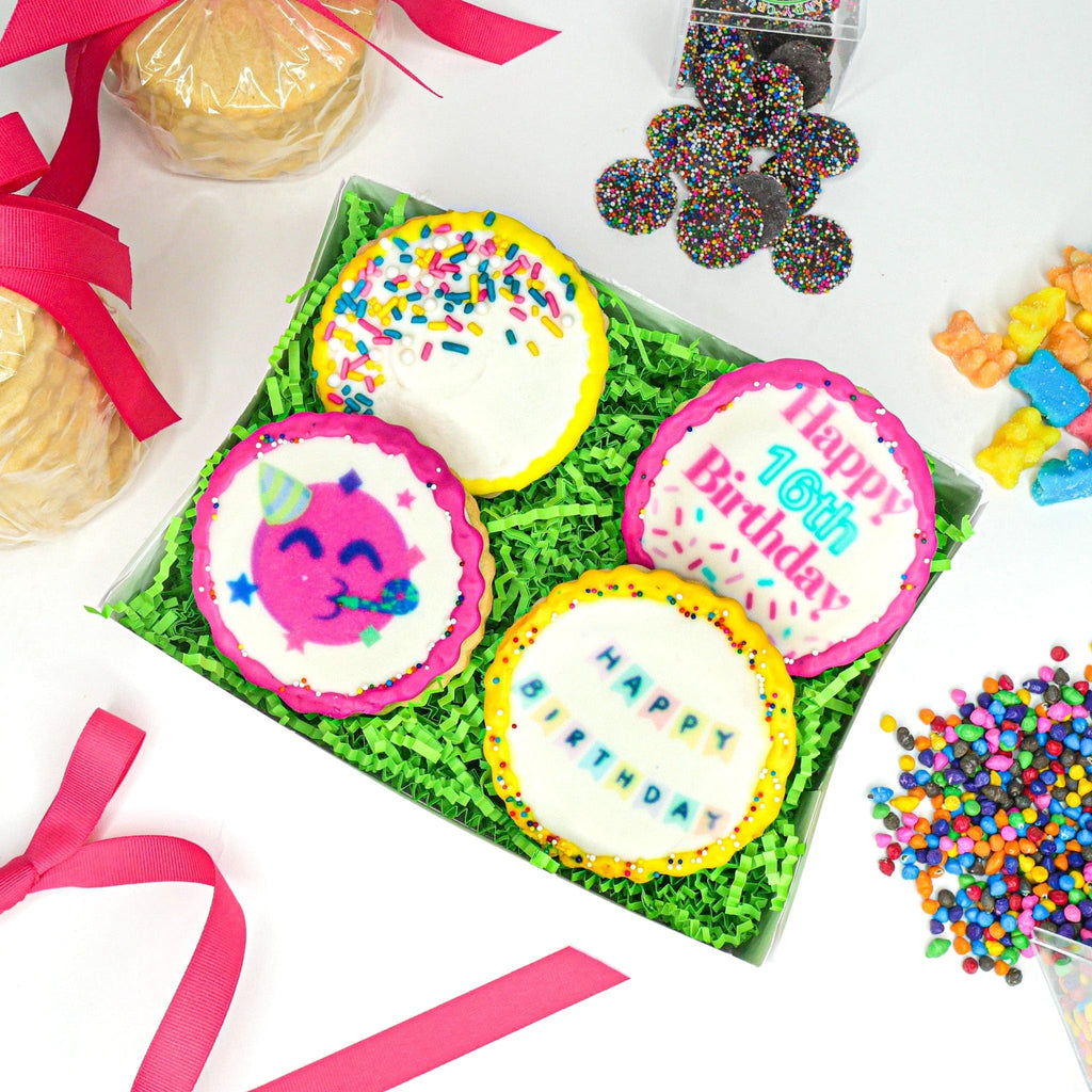 decorated birthday cookie gift set