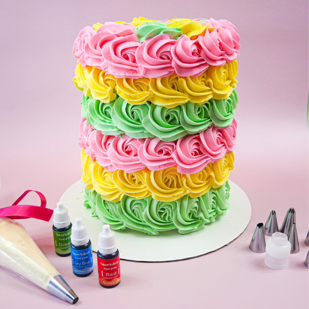 ombre rosette cake decorating kit