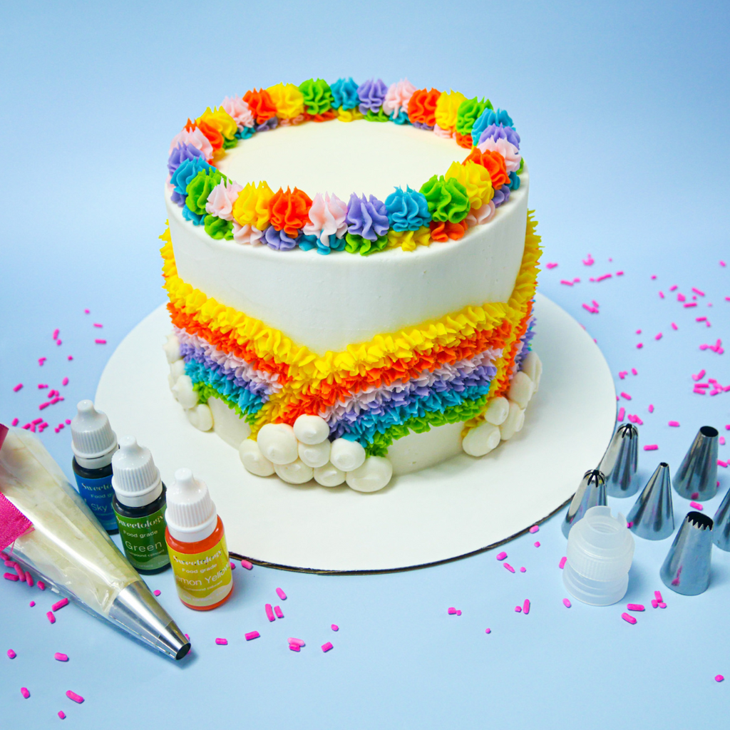 rainbow cake decorating kit