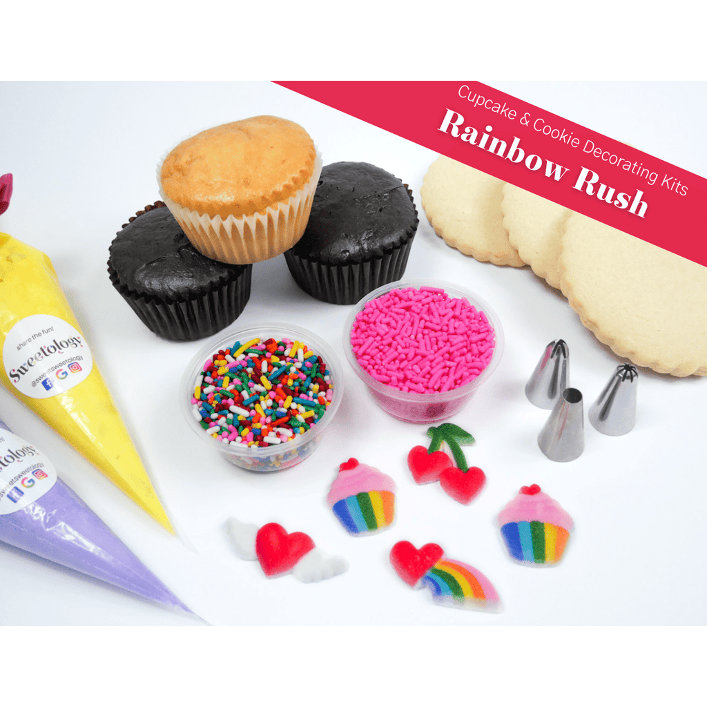 rainbow rush cookie and cupcake decorating kit